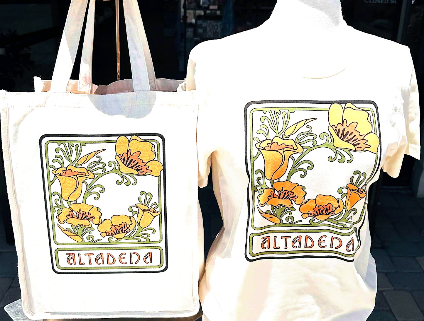 Altadena Poppy short-sleeve T-shirts in two colors
