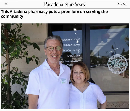 Screenshot of Pasadena Star-News coverage about Webster's Community Pharmacy: This Altadena Pharmacy Puts a Premium on Serving the Community