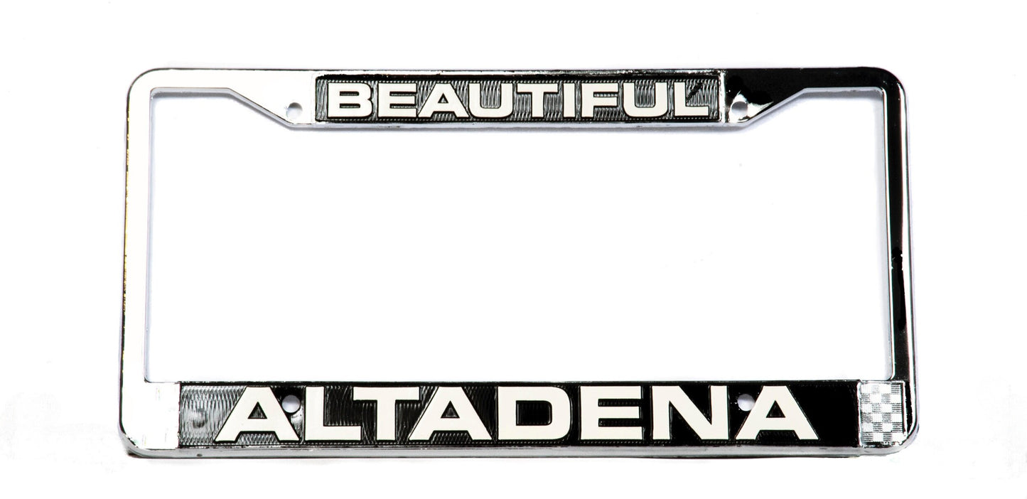 Chrome Beautiful Altadena license plate frame