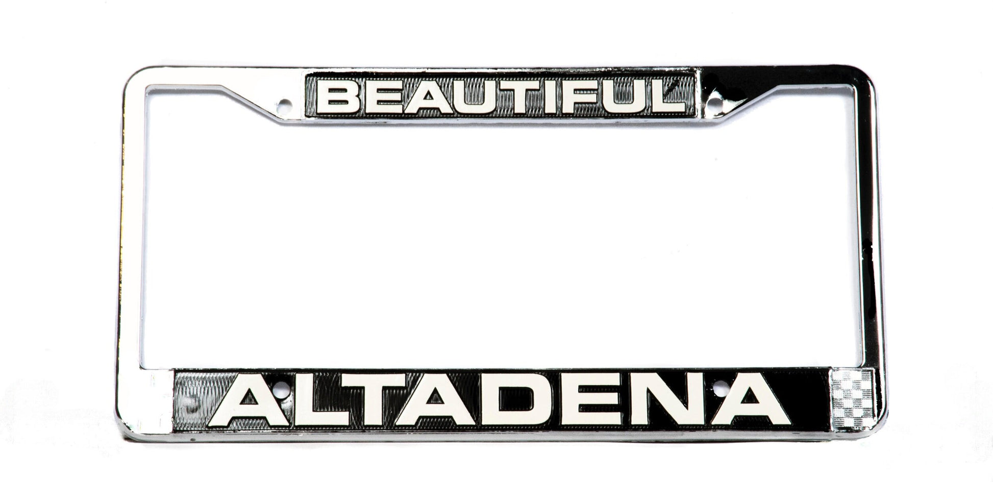 Chrome Beautiful Altadena license plate frame