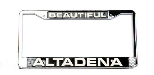 Chrome Beautiful Altadena license plate frame
