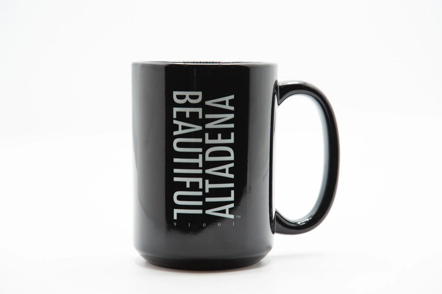 Single black Beautiful Altadena ceramic mug
