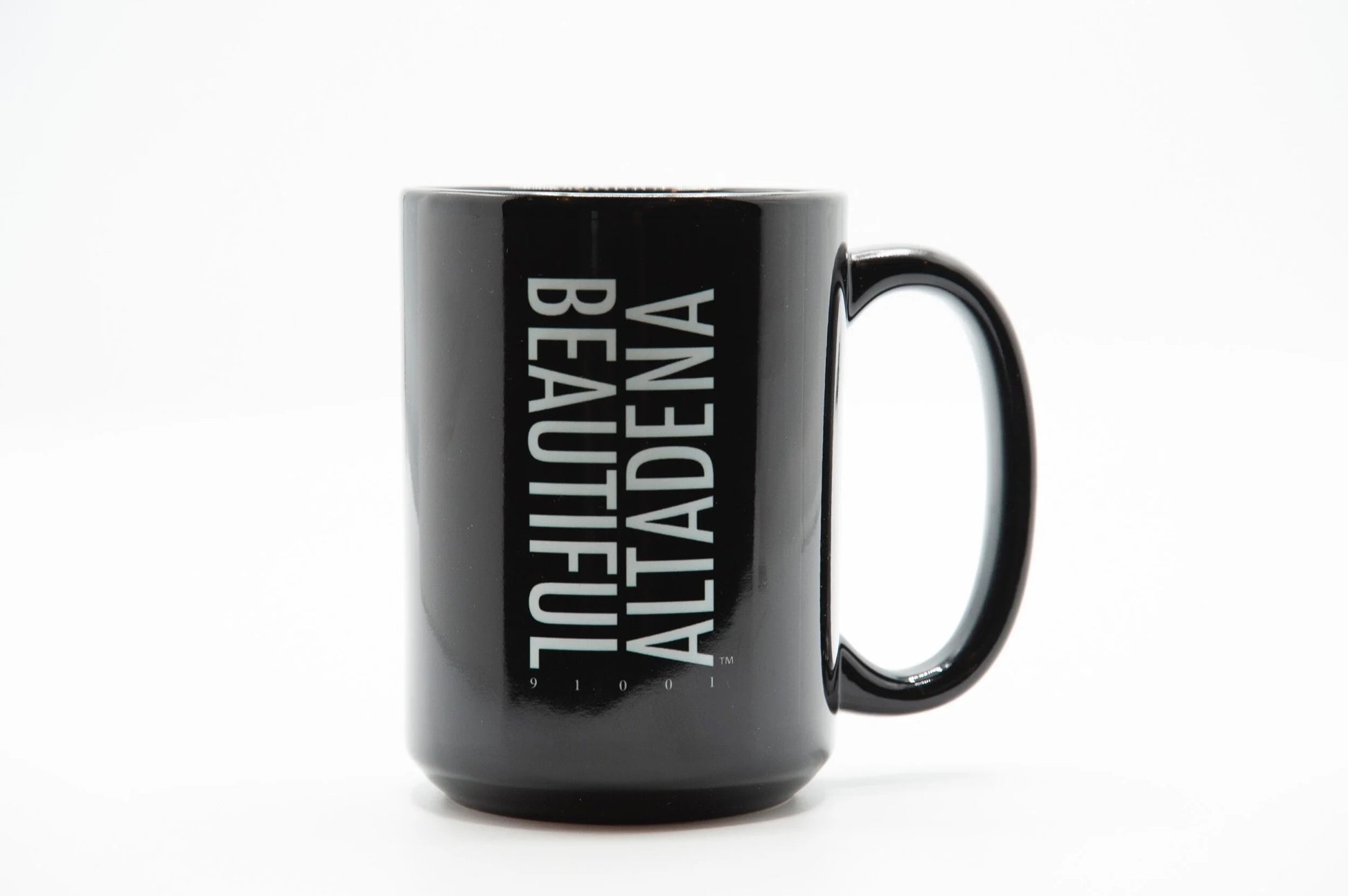 Single black Beautiful Altadena ceramic mug