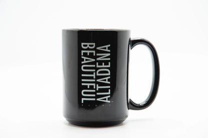 Single black Beautiful Altadena ceramic mug