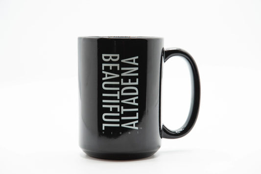 Single black Beautiful Altadena ceramic mug
