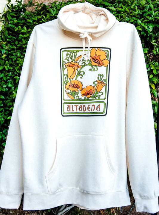 White Altadena Poppy hoodie