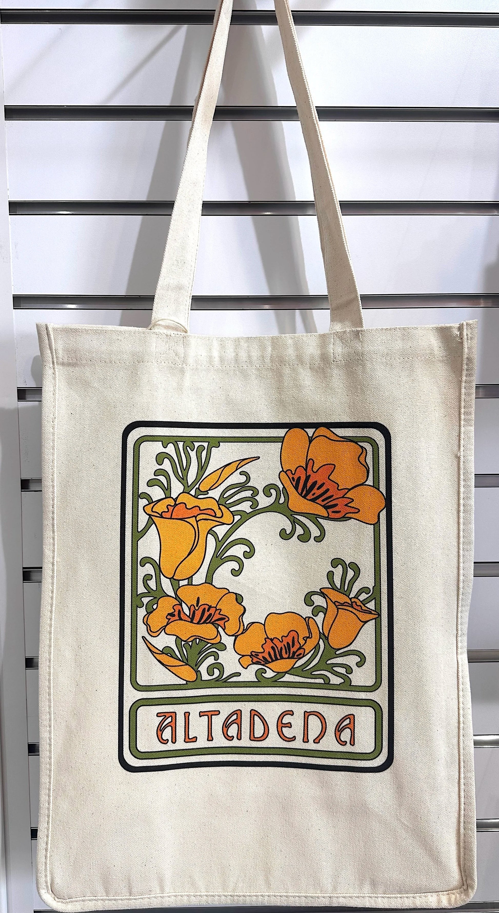 White Altadena Poppy tote bag