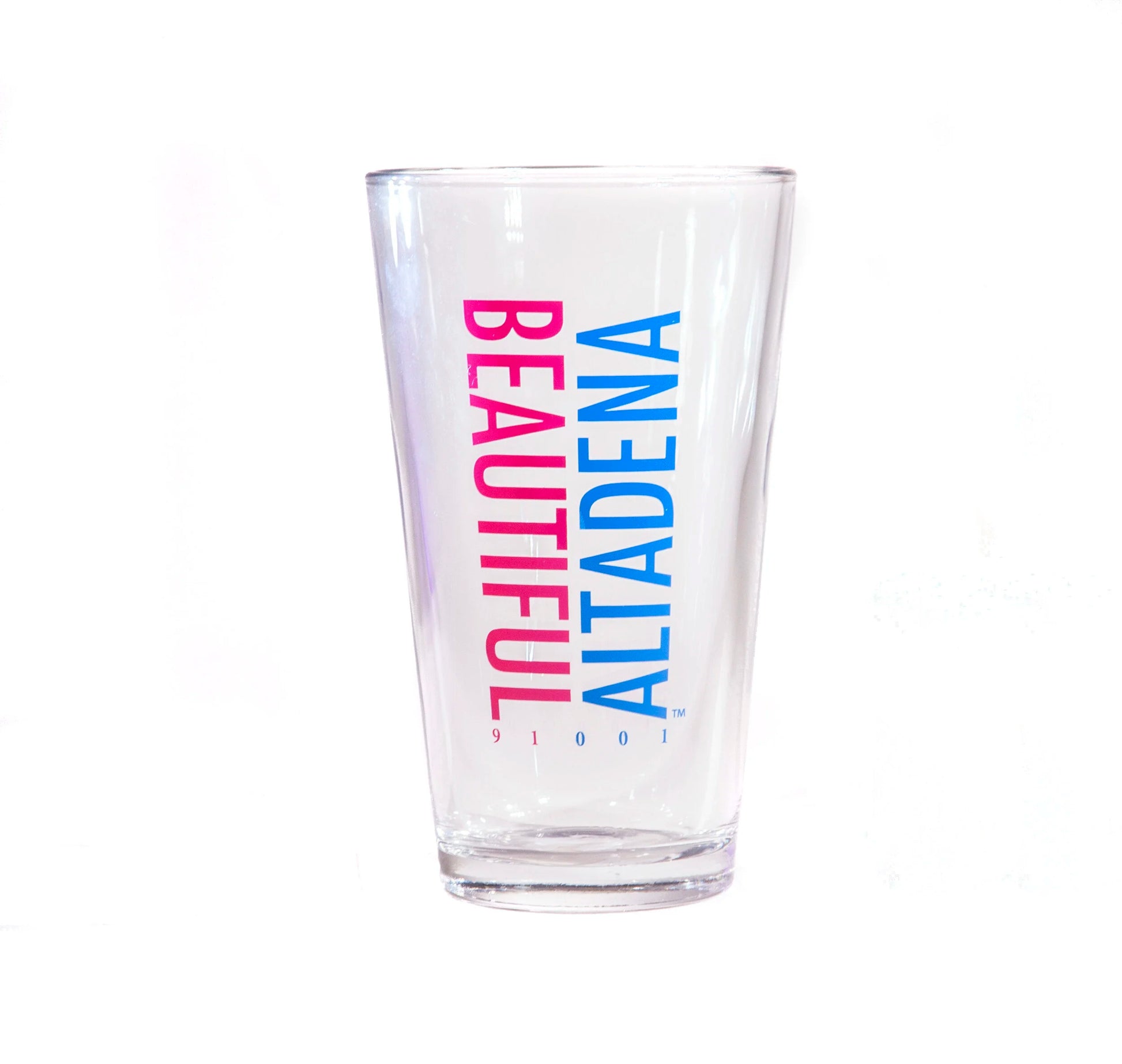 Beautiful Altadena 91001 clear pint glass