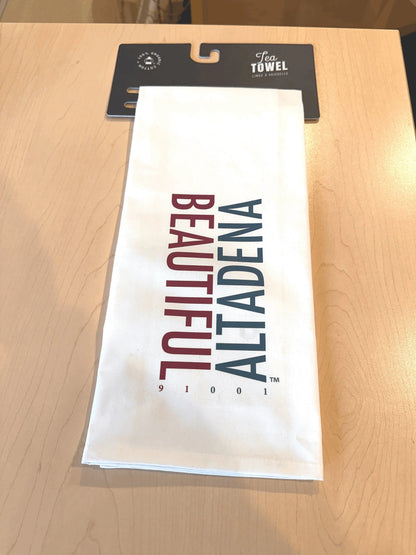 Beautiful Altadena 91001 tea towel in retail packaging