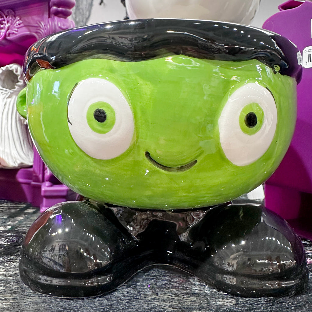 Ceramic Halloween Frankenstein Footed Candy Bowl