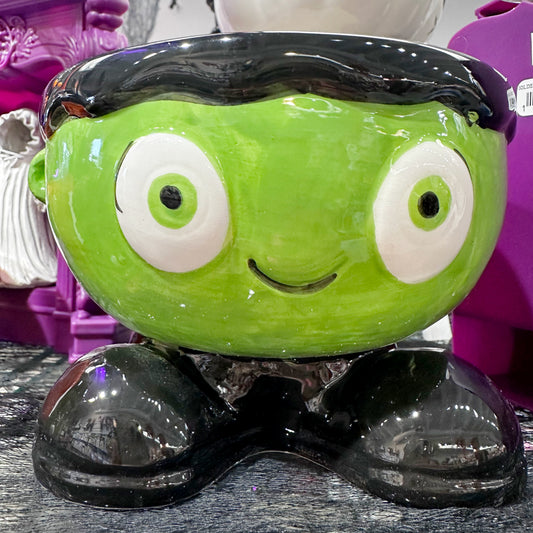 Ceramic Halloween Frankenstein Footed Candy Bowl
