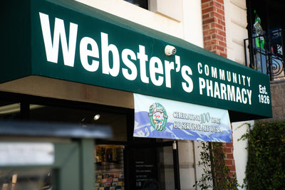 The storefront awning on Lake Avenue