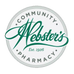 Webster's Community Pharmacy script badge, established 1926